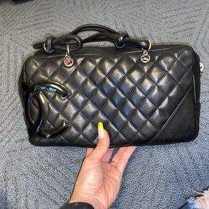 Chanel black on black cambon satchel